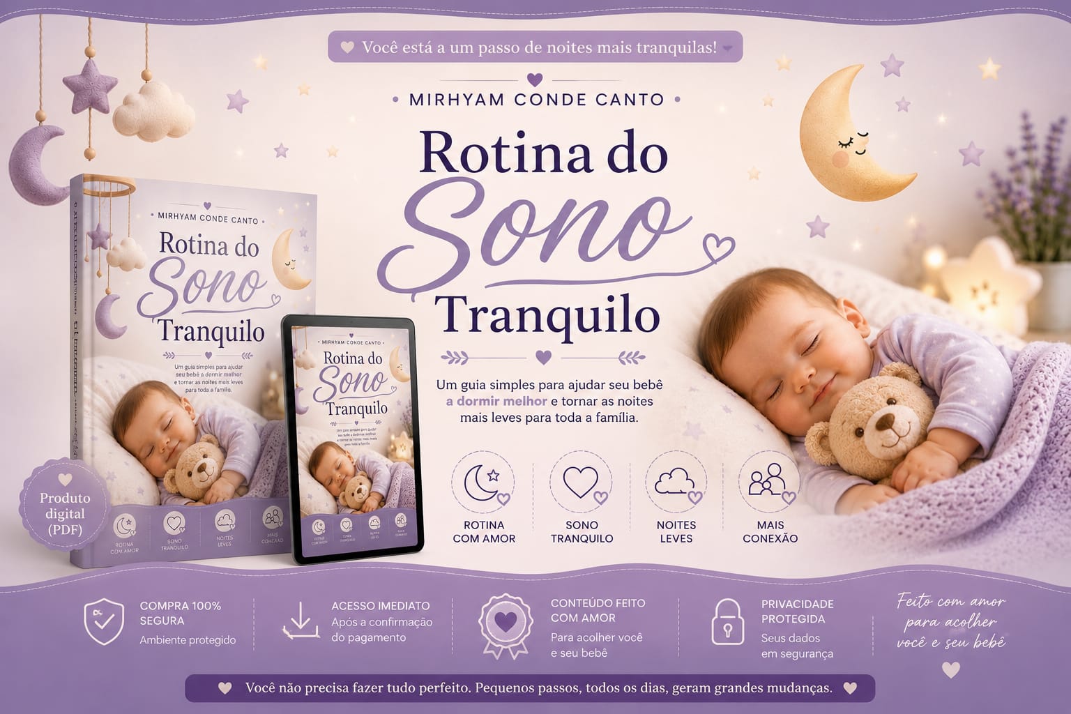 Rotina do Sono Tranquilo — guia simples para ajudar seu bebê a dormir melhor
