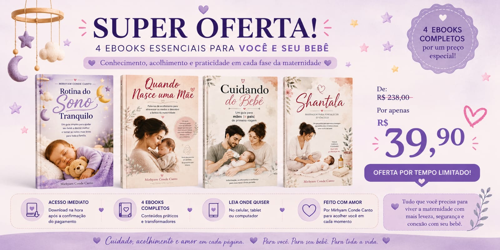 Super Oferta — 4 ebooks essenciais para você e seu bebê por R$ 39,90